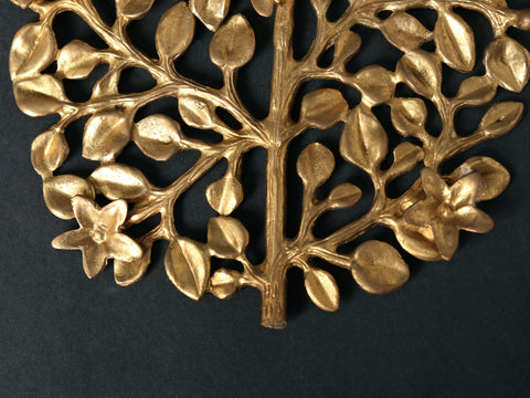 Brass Leaf-Shaped Tree | Wall Hanging Decor