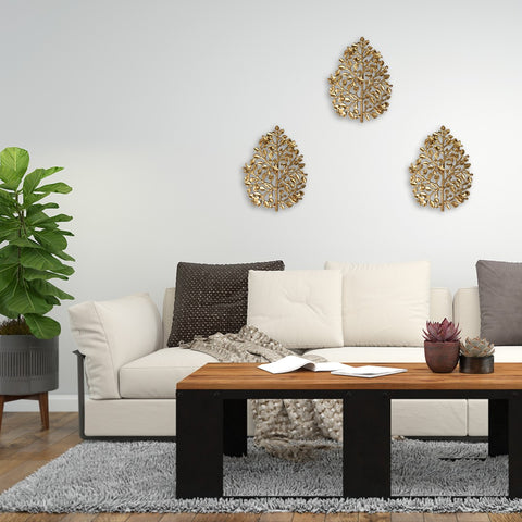 Brass Leaf-Shaped Tree | Wall Hanging Decor