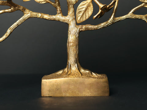 10" Brass Tree with Flowers and Butterfly