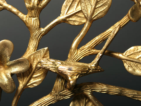 10" Brass Tree with Flowers and Butterfly