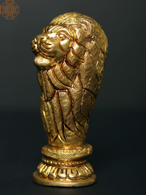 4" Brass Lion Stambh (Pillar)