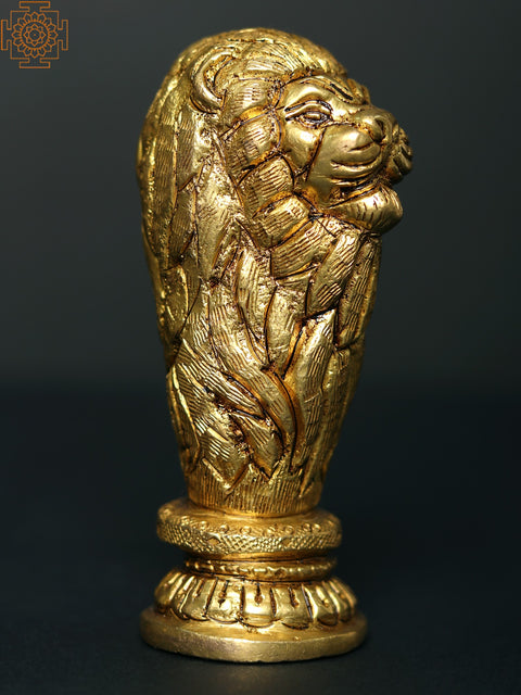 4" Brass Lion Stambh (Pillar)