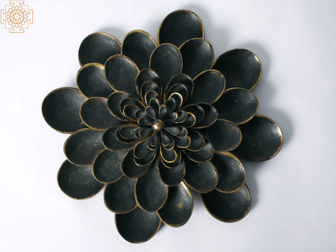 Black Dahlia Flower (Set of 5 pcs.) | Wall Hanging Brass Flower