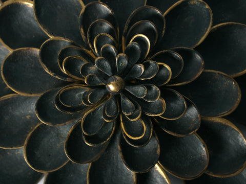 Black Dahlia Flower (Set of 5 pcs.) | Wall Hanging Brass Flower
