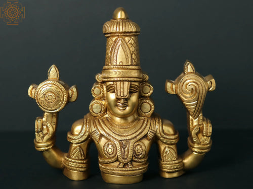 7" Brass Lord Venkateswara Balaji Handmade Wall Hanging Idol