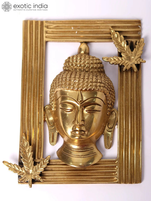 6" Brass Buddha Wall Hanging for Home Decor