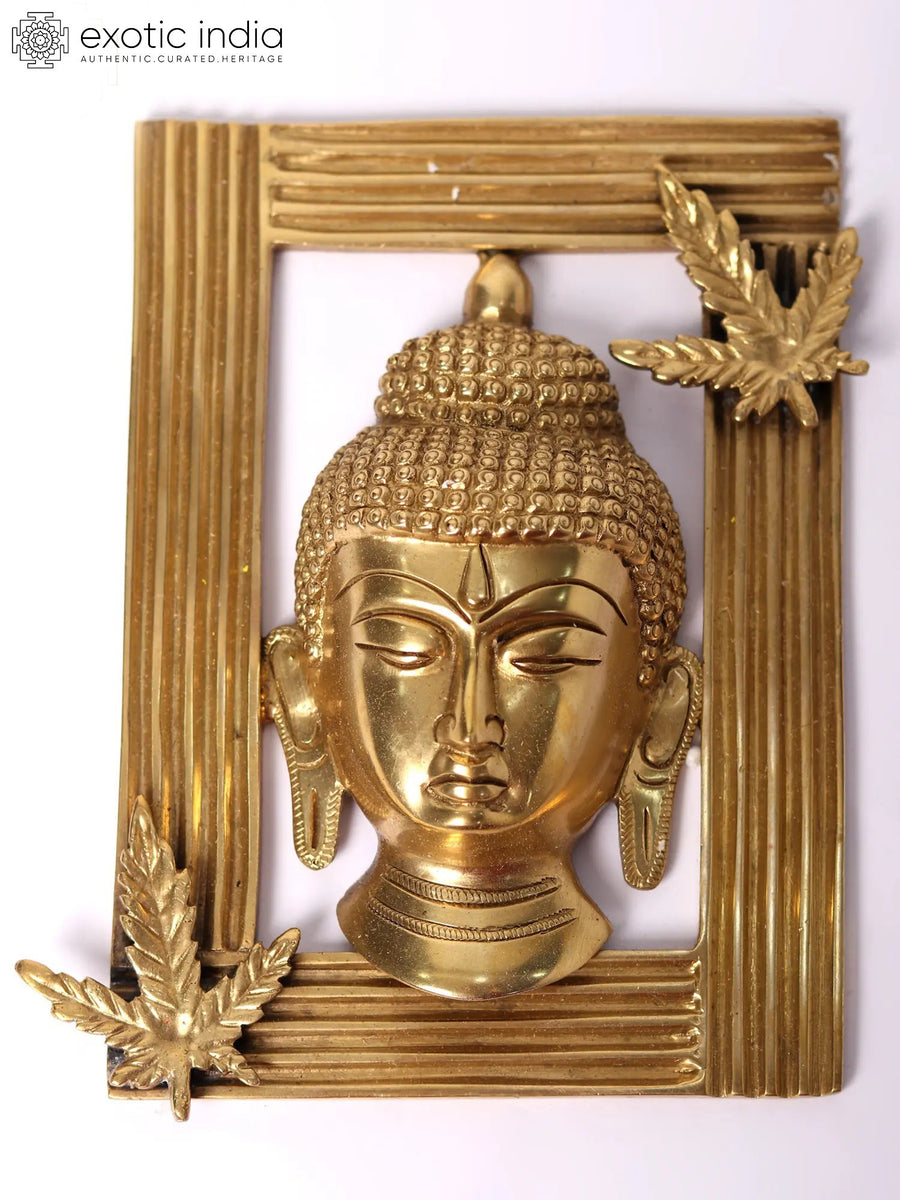 6" Brass Buddha Wall Hanging for Home Decor