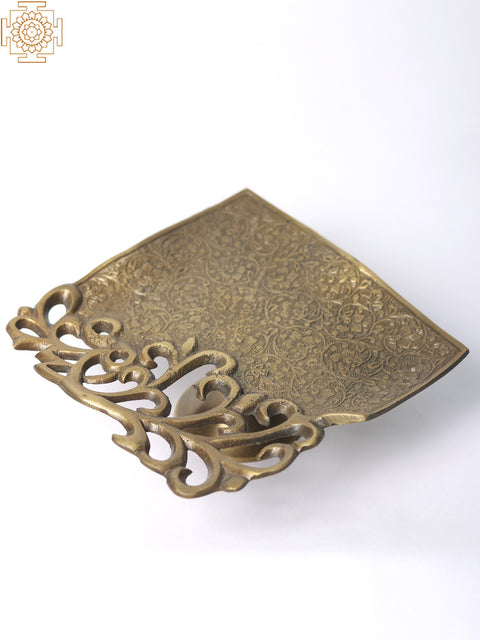 5" Small Brass Designer Serving Platter