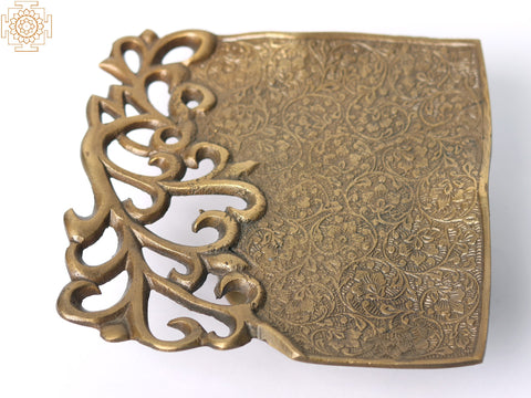 5" Small Brass Designer Serving Platter