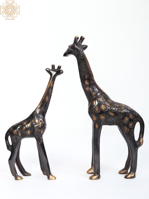 9" Brass Giraffe Pair