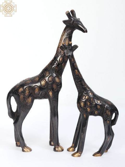 9" Brass Giraffe Pair