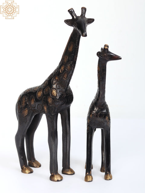 9" Brass Giraffe Pair