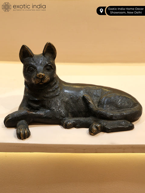 10" Brass Sitting Cat