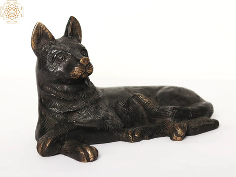 10" Brass Sitting Cat