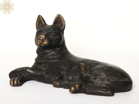 10" Brass Sitting Cat