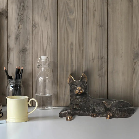 10" Brass Sitting Cat