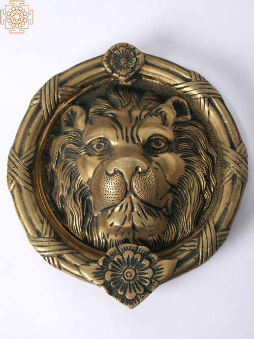8" Brass Lion Door Knocker Handmade Home Decor