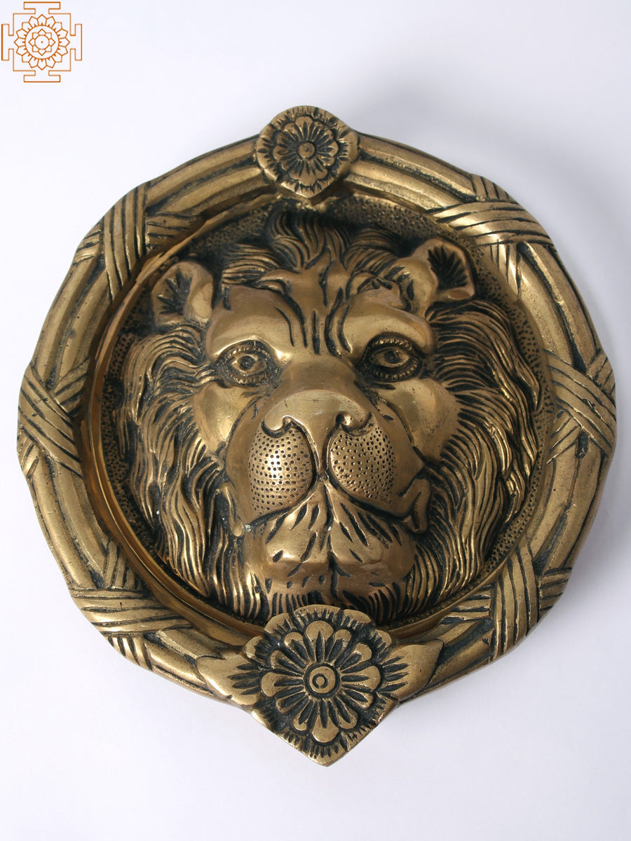 8" Brass Lion Door Knocker Handmade Home Decor