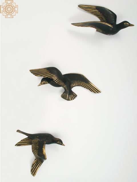 Decorative Birds In Brass (Set of 5) | Wall Decor