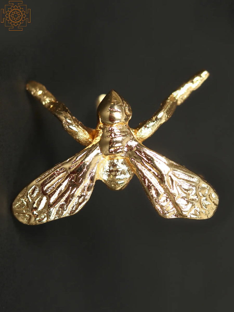 Brass Honey Bee Wall Hanging Sculpture