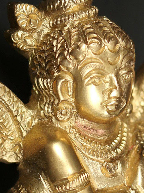 3" Small Brass Lord Gandharva Idol | Wall Décor