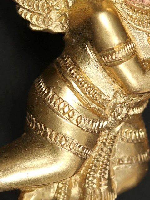 3" Small Brass Lord Gandharva Idol | Wall DŽcor