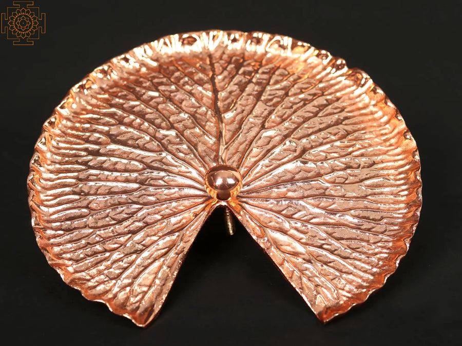 Rose Tinted Rose Leaf Brass Wall Hanging