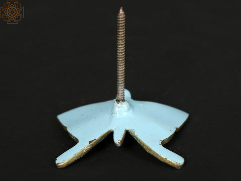 3" Hand-Painted Blue and Golden Butterfly | Wall Decor