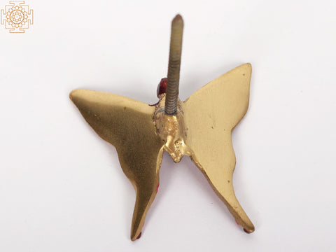 3" Brass Colorful Butterfly | Wall Decor