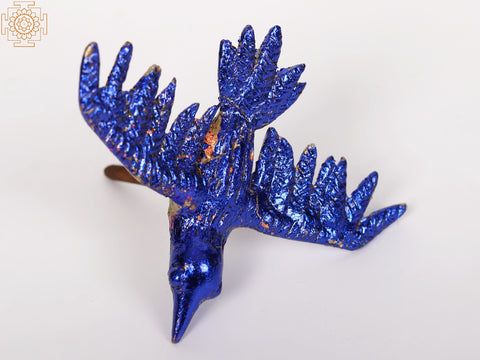 3" Small Hand-Painted Bird in Brass | Wall Decor