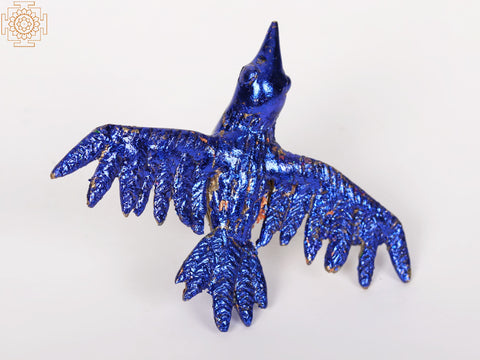 3" Small Hand-Painted Bird in Brass | Wall Decor