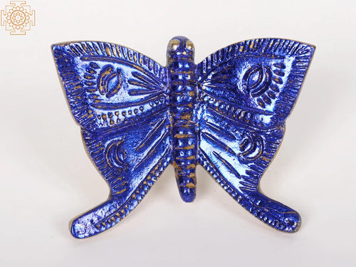 Hand-Painted Butterfly Brass Wall Decor Showpiece