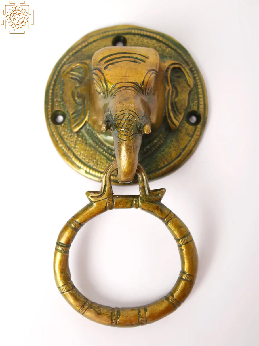 Brass Elephant Head Door Knocker Handmade