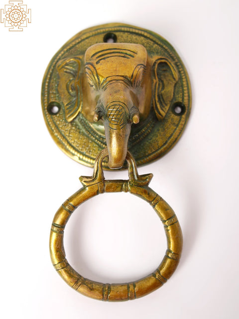 Elephant Head Door Knocker in Brass