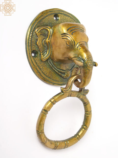 Elephant Head Door Knocker in Brass