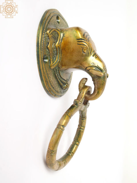 Elephant Head Door Knocker in Brass