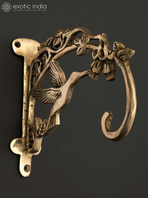 7" Brass Wall Hanging Bird Design Bracket | Home Decor