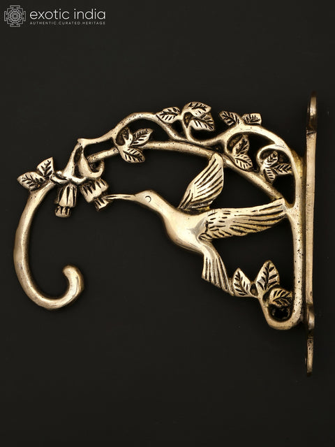 7" Brass Wall Hanging Bird Design Bracket | Home Decor