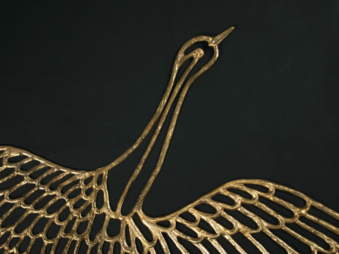 Wall Hanging Crane made in Brass
