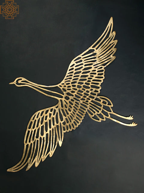 Wall Hanging Crane made in Brass