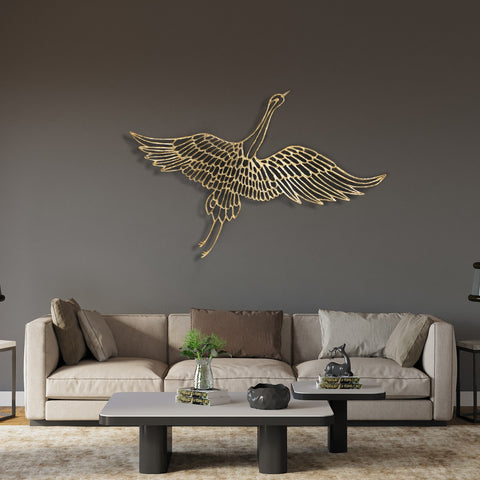 Wall Hanging Crane made in Brass