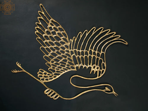 Brass Swan Wall Hanging for Home Decor