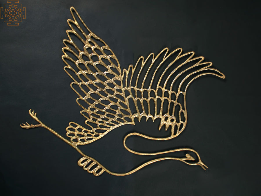 Brass Swan Wall Hanging for Home Decor