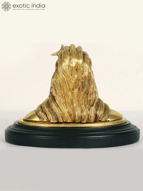 8" Brass Adiyogi Shiva Bust on Wood Base