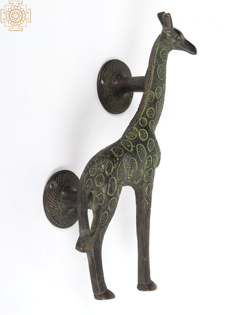 9" Brass Giraffe Door Handle