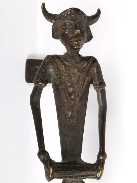 9" Tibal Man with Dholak Door Handle
