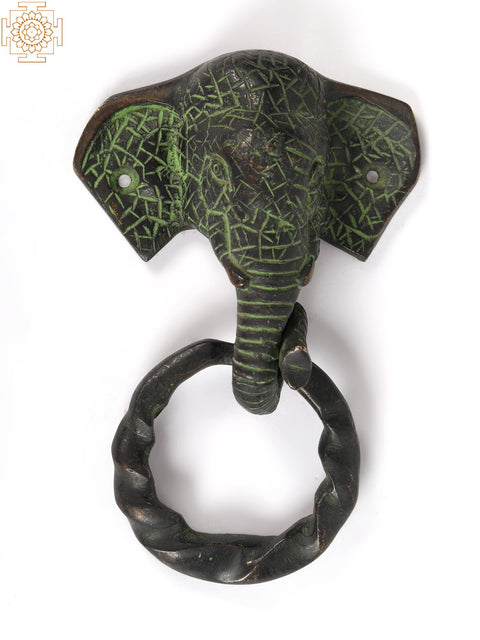 6" Brass Elephant Door Knocker | Unique Home Decor