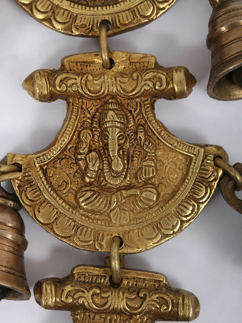 11" Shri Ganeshay Namah Hanging Bell in Brass