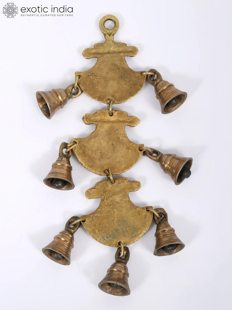 11" Shri Ganeshay Namah Hanging Bell in Brass