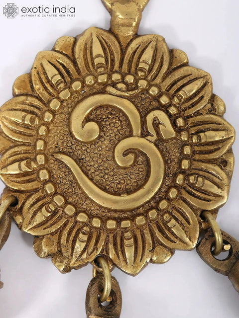 7" Om Hanging Bell in Brass